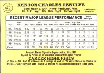 Kent Tekulve  baseball card collectible - Main Image 2