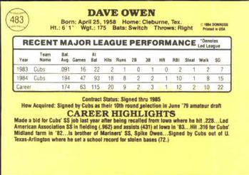 Dave Owen  baseball card collectible - Main Image 2
