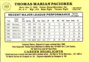 Tom Paciorek  baseball card collectible - Main Image 2
