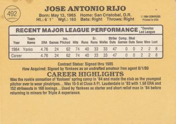 Jose Rijo  baseball card collectible - Main Image 2
