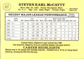 Steve McCatty  baseball card collectible - Main Image 2