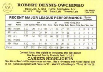 Bob Owchinko  baseball card collectible - Main Image 2