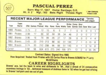 Pascual Perez  baseball card collectible - Main Image 2