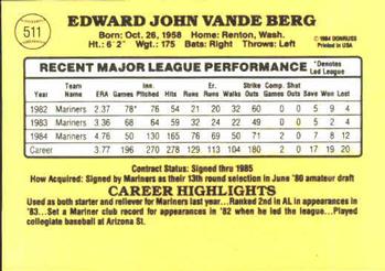 Ed Vande Berg  baseball card collectible - Main Image 2