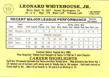 Len Whitehouse  baseball card collectible - Main Image 2