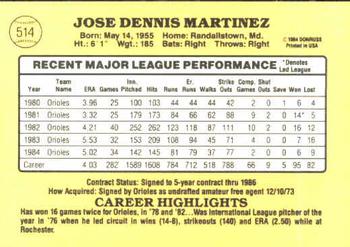 Dennis Martinez  baseball card collectible - Main Image 2