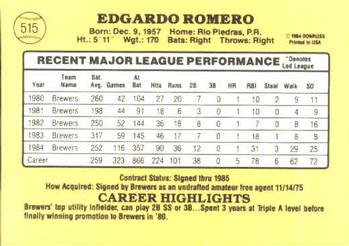 Ed Romero  baseball card collectible - Main Image 2