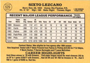 Sixto Lezcano  baseball card collectible - Main Image 2