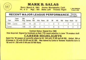 Mark Salas  baseball card collectible - Main Image 2
