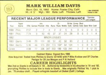 Mark Davis  baseball card collectible - Main Image 2