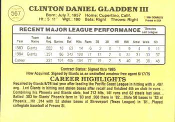 Dan Gladden  baseball card collectible - Main Image 2