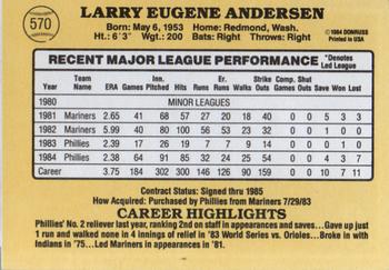 Larry Andersen  baseball card collectible - Main Image 2