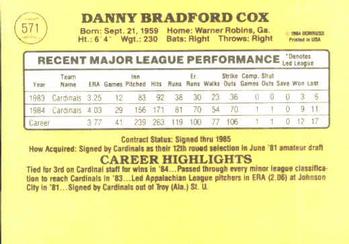 Danny Cox  baseball card collectible - Main Image 2