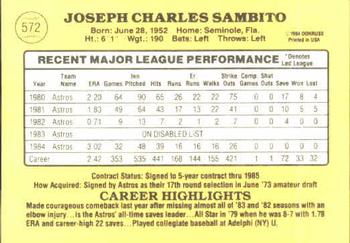 Joe Sambito  baseball card collectible - Main Image 2