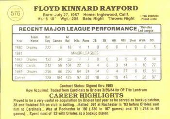 Floyd Rayford  baseball card collectible - Main Image 2