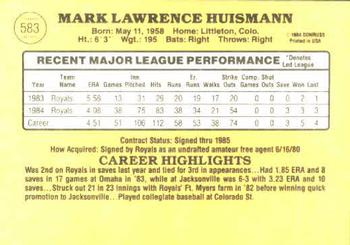 Mark Huismann  baseball card collectible - Main Image 2