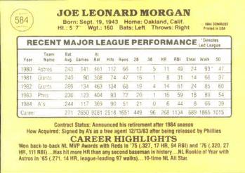 Joe Morgan  baseball card collectible - Main Image 2