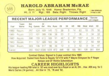 Hal McRae  baseball card collectible - Main Image 2