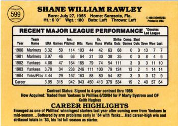Shane Rawley  baseball card collectible - Main Image 2