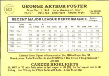 George Foster  baseball card collectible - Main Image 2