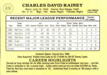 Chuck Rainey  baseball card collectible - Main Image 2