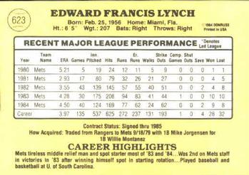 Ed Lynch  baseball card collectible - Main Image 2
