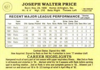 Joe Price  baseball card collectible - Main Image 2