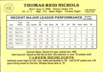 Reid Nichols  baseball card collectible - Main Image 2