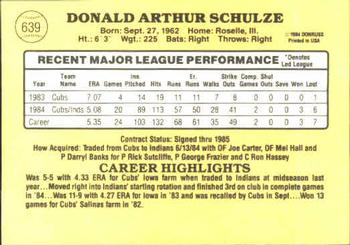 Don Schulze  baseball card collectible - Main Image 2