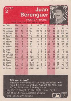 Juan Berenguer  baseball card collectible - Main Image 2