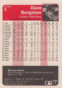 Dave Bergman  baseball card collectible - Main Image 2