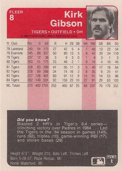 Kirk Gibson  baseball card collectible - Main Image 2