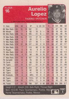 Aurelio Lopez  baseball card collectible - Main Image 2