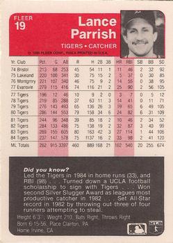 Lance Parrish  baseball card collectible - Main Image 2
