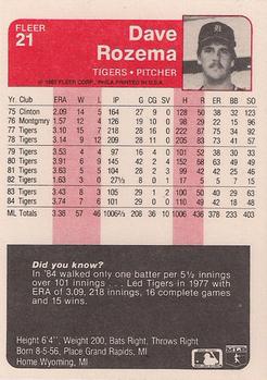 Dave Rozema  baseball card collectible - Main Image 2