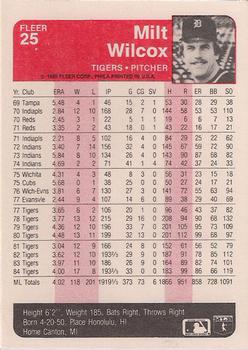 Milt Wilcox  baseball card collectible - Main Image 2