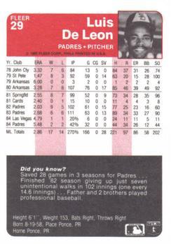 Luis DeLeon  baseball card collectible - Main Image 2