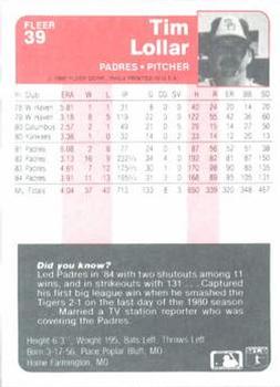 Tim Lollar  baseball card collectible - Main Image 2