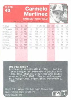 Carmelo Martinez  baseball card collectible - Main Image 2