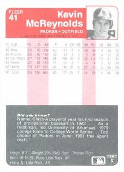 Kevin McReynolds  baseball card collectible - Main Image 2