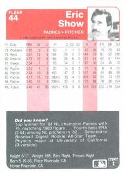 Eric Show  baseball card collectible - Main Image 2