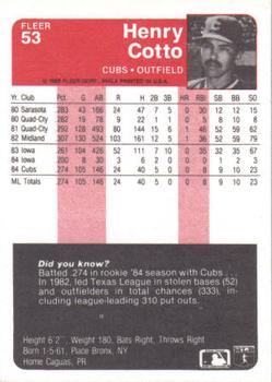 Henry Cotto  baseball card collectible - Main Image 2