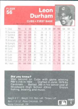 Leon Durham  baseball card collectible - Main Image 2