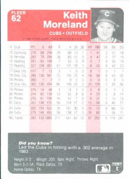 Keith Moreland  baseball card collectible - Main Image 2