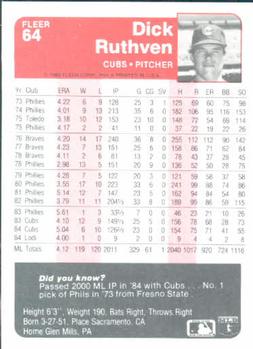 Dick Ruthven  baseball card collectible - Main Image 2