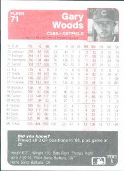 Gary Woods  baseball card collectible - Main Image 2