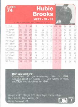 Hubie Brooks  baseball card collectible - Main Image 2