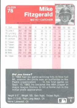 Mike Fitzgerald  baseball card collectible - Main Image 2