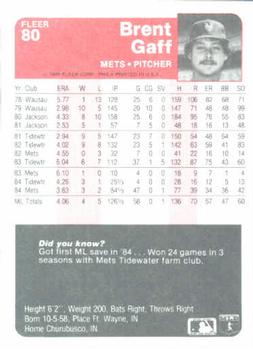 Brent Gaff  baseball card collectible - Main Image 2