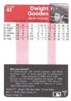 Dwight Gooden  baseball card collectible - Main Image 2